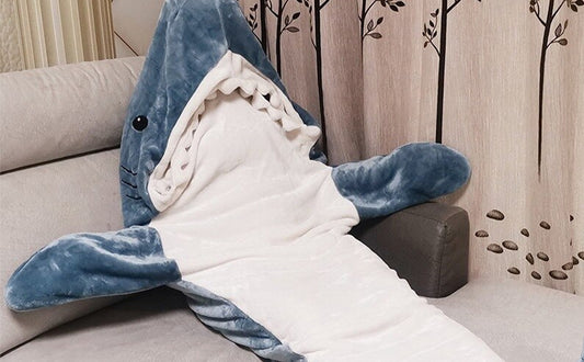 Dive into Cozy Adventures with the Viral Wearable Shark Blanket!