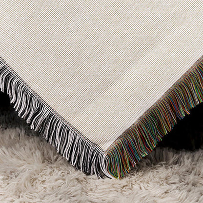 Personalized Custom Woven Tapestry Blanket With Tassel