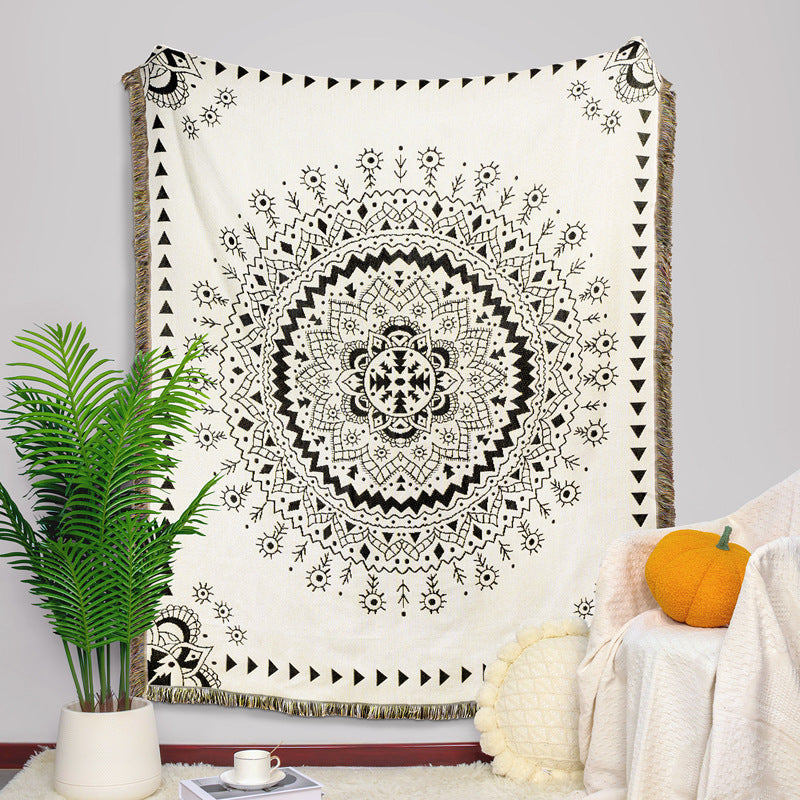 Personalized Custom Woven Tapestry Blanket With Tassel