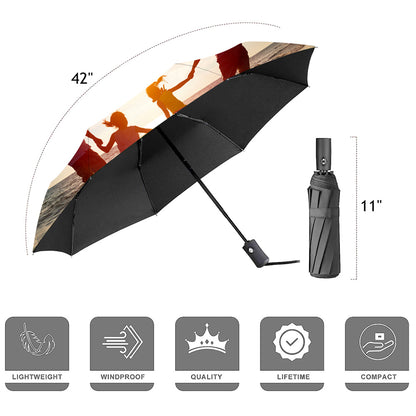 21" Automatic Open & Close Personalized Folding Umbrella