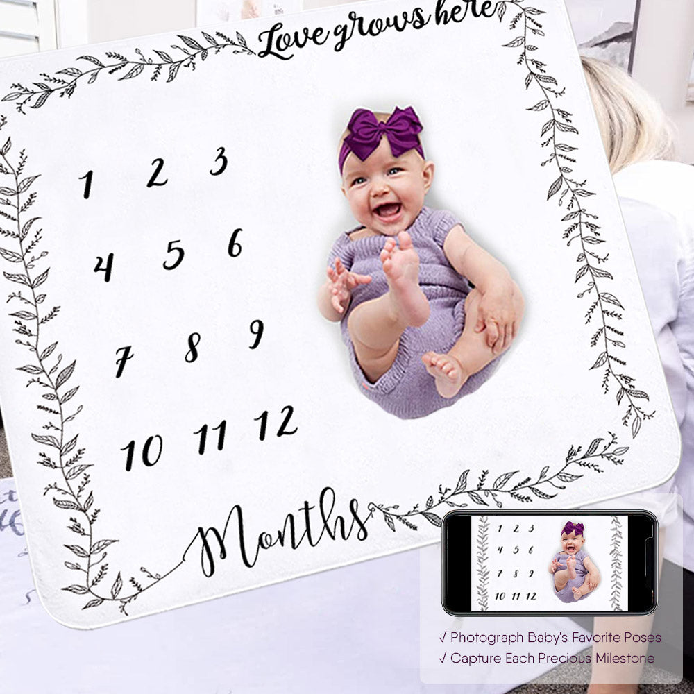 51x51inch Square Baby Month Blanket With Frame